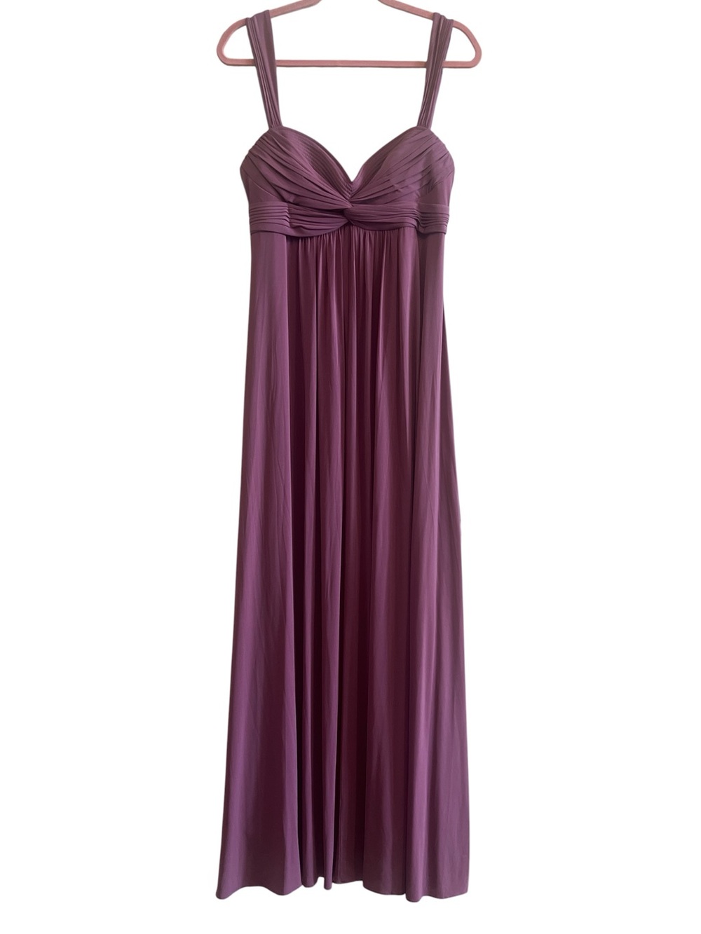 BCBGMaxAzria Plum Grecian/Empire Waist Formal Floor-Length Gown